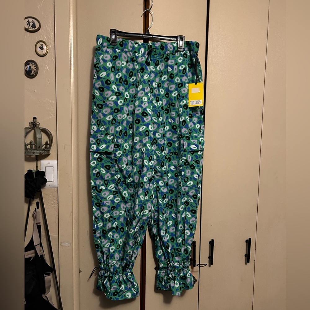 Diane Von Furstenberg Green Patterned Joggers